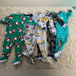 Set of 5 Carter’s brand size 12 month fleece boys pajamas